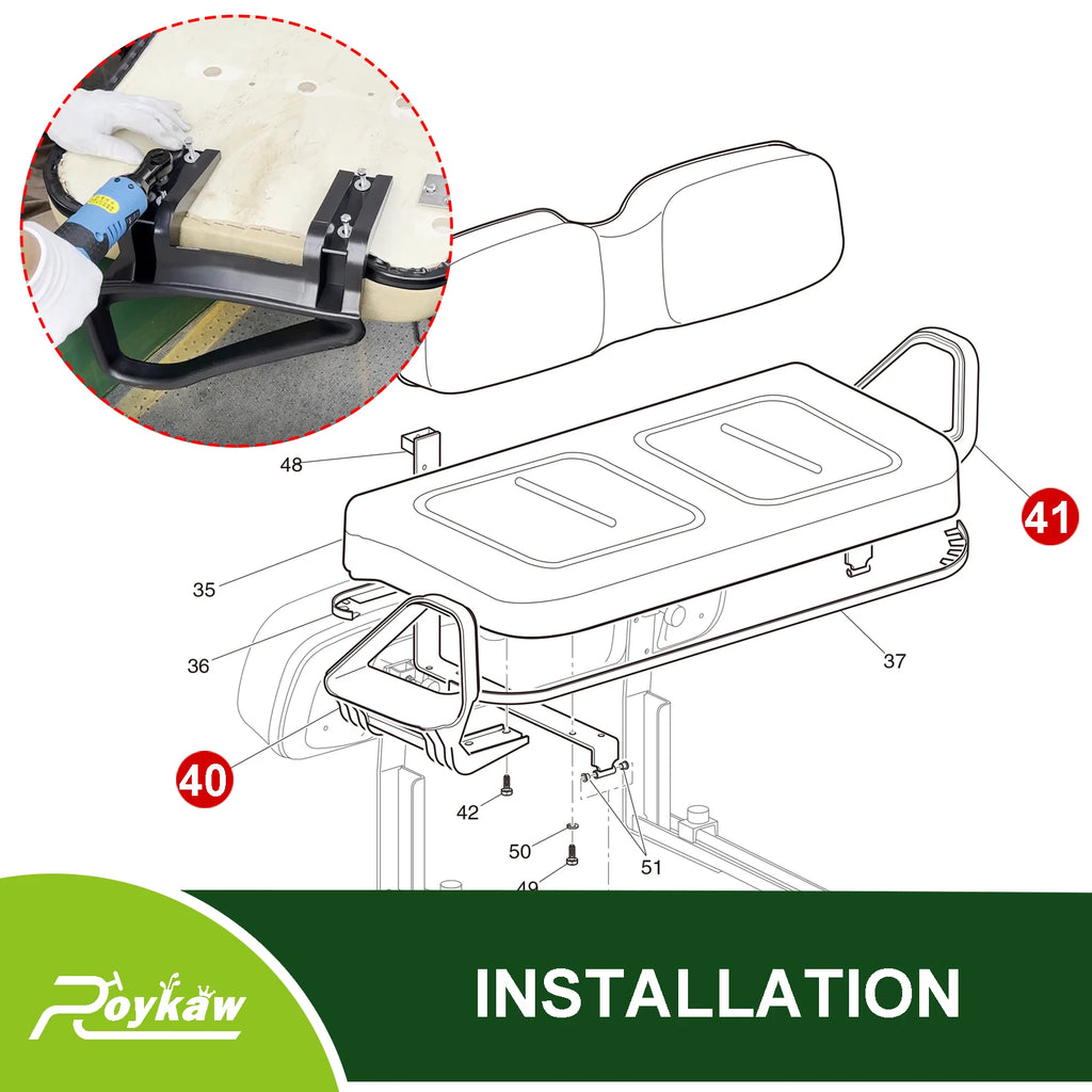 Hip Restraint Armrest Driver Side & Passenger Side | EZGO-Cartzilla Golf Cart Parts &amp; Accessories
