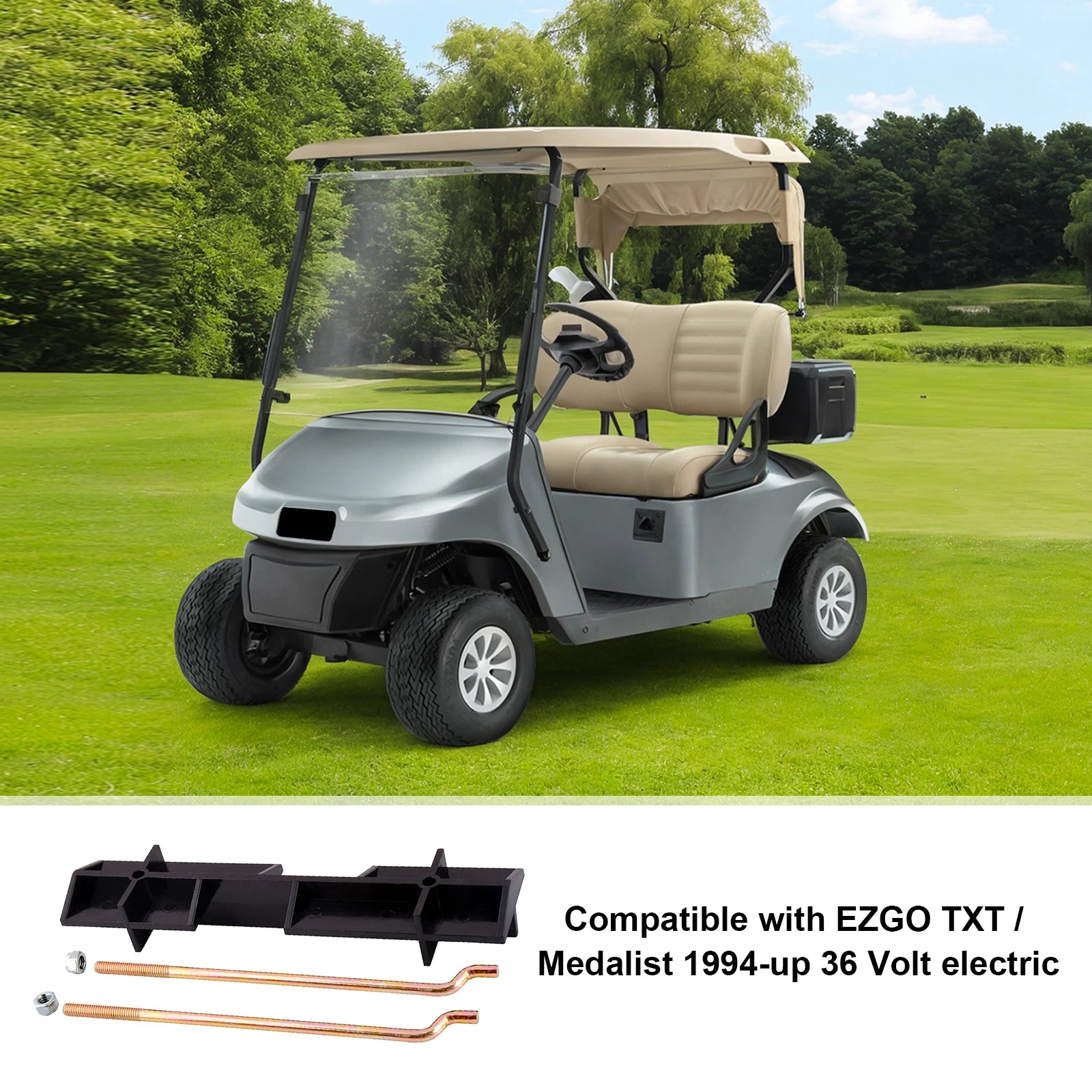Hold Down Plate with Rods Kit | EZGO-Cartzilla Golf Cart Parts &amp; Accessories