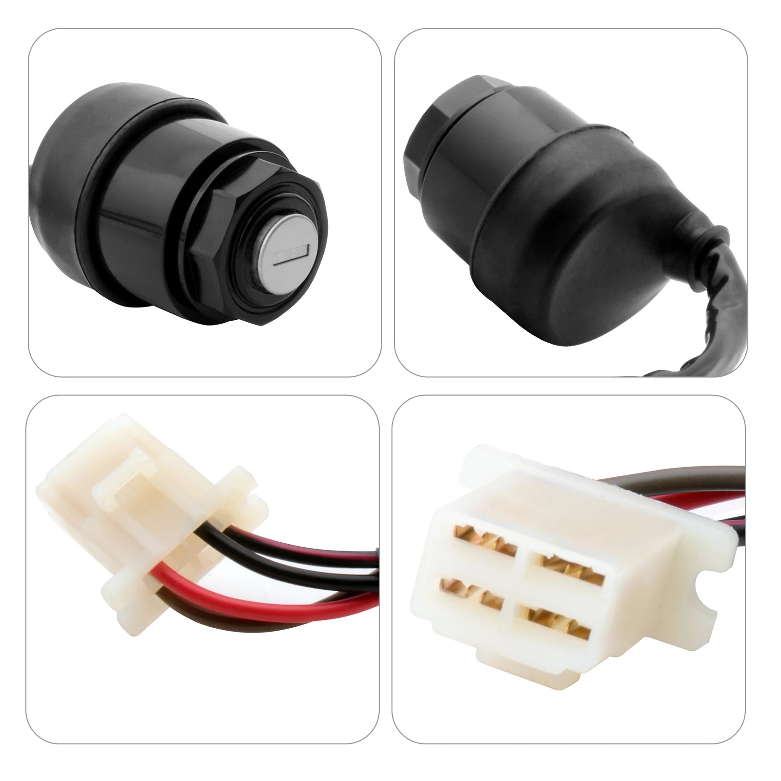 Ignition Key Switch 4 Pins Fit | Yamaha G14 Gas/Electric - Replaces #JN3-82510-00-00-Cartzilla Golf Cart Parts &amp; Accessories