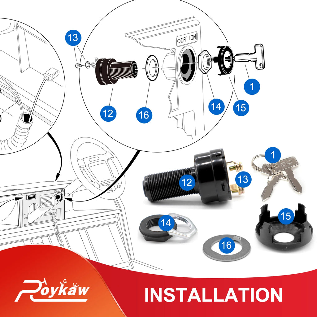 Ignition Key Switch Starter Switch | Club Car-Cartzilla Golf Cart Parts &amp; Accessories