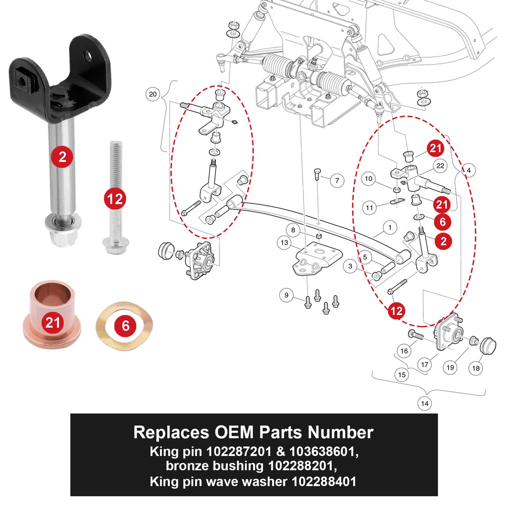 Kingpin Repair Kit | Club Car-Cartzilla Golf Cart Parts &amp; Accessories