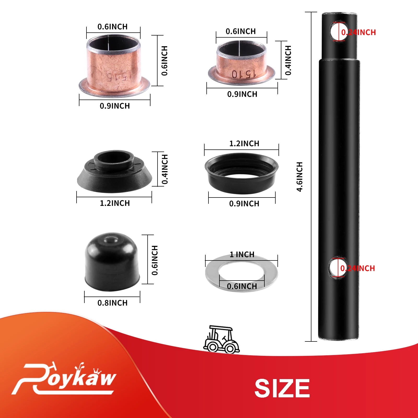 Kingpin and Bushing Fit | Yamaha G2/G8/G9/G11/G14/G16/G19/G20-Cartzilla Golf Cart Parts &amp; Accessories