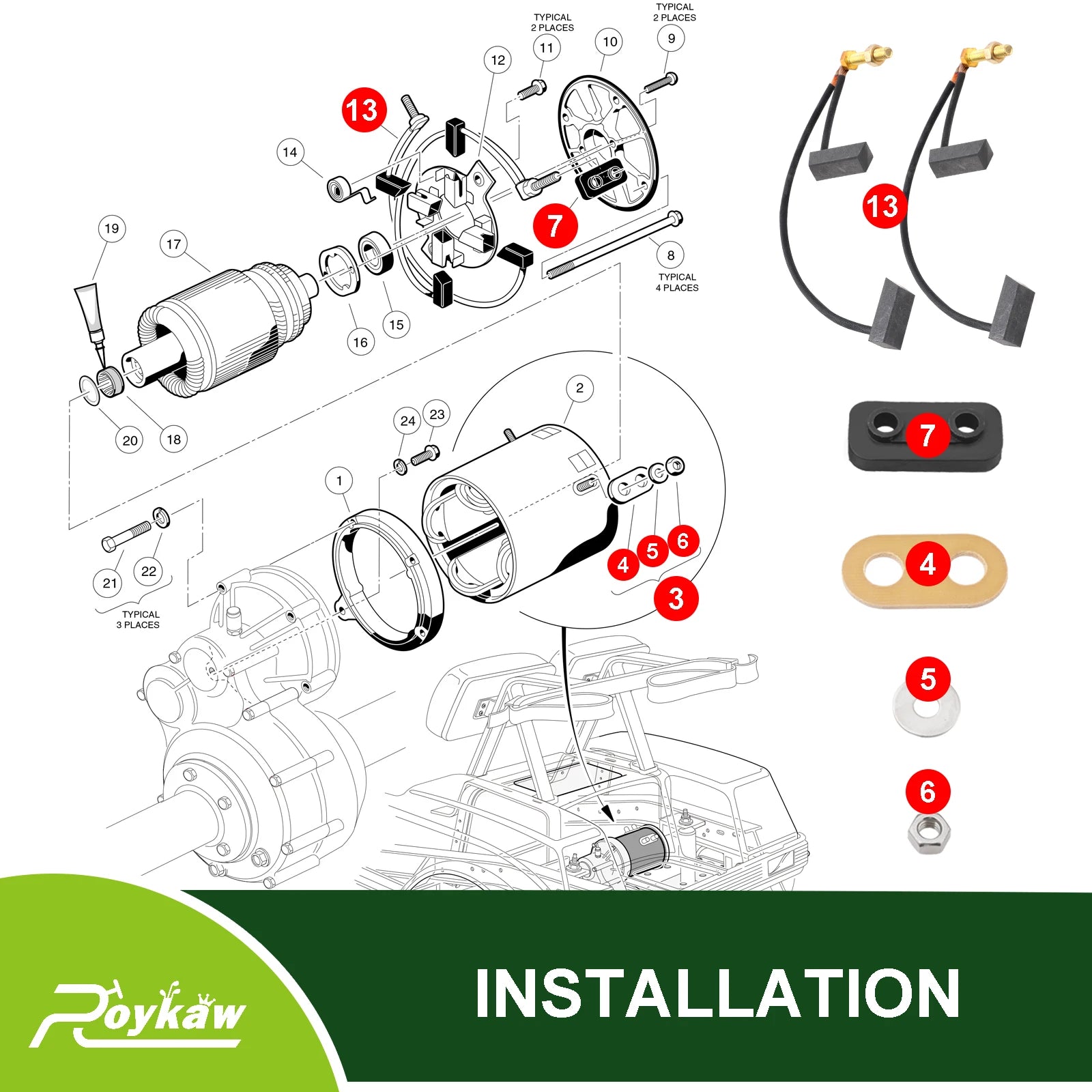 Motor Brush Assembly | Club Car-Cartzilla Golf Cart Parts &amp; Accessories