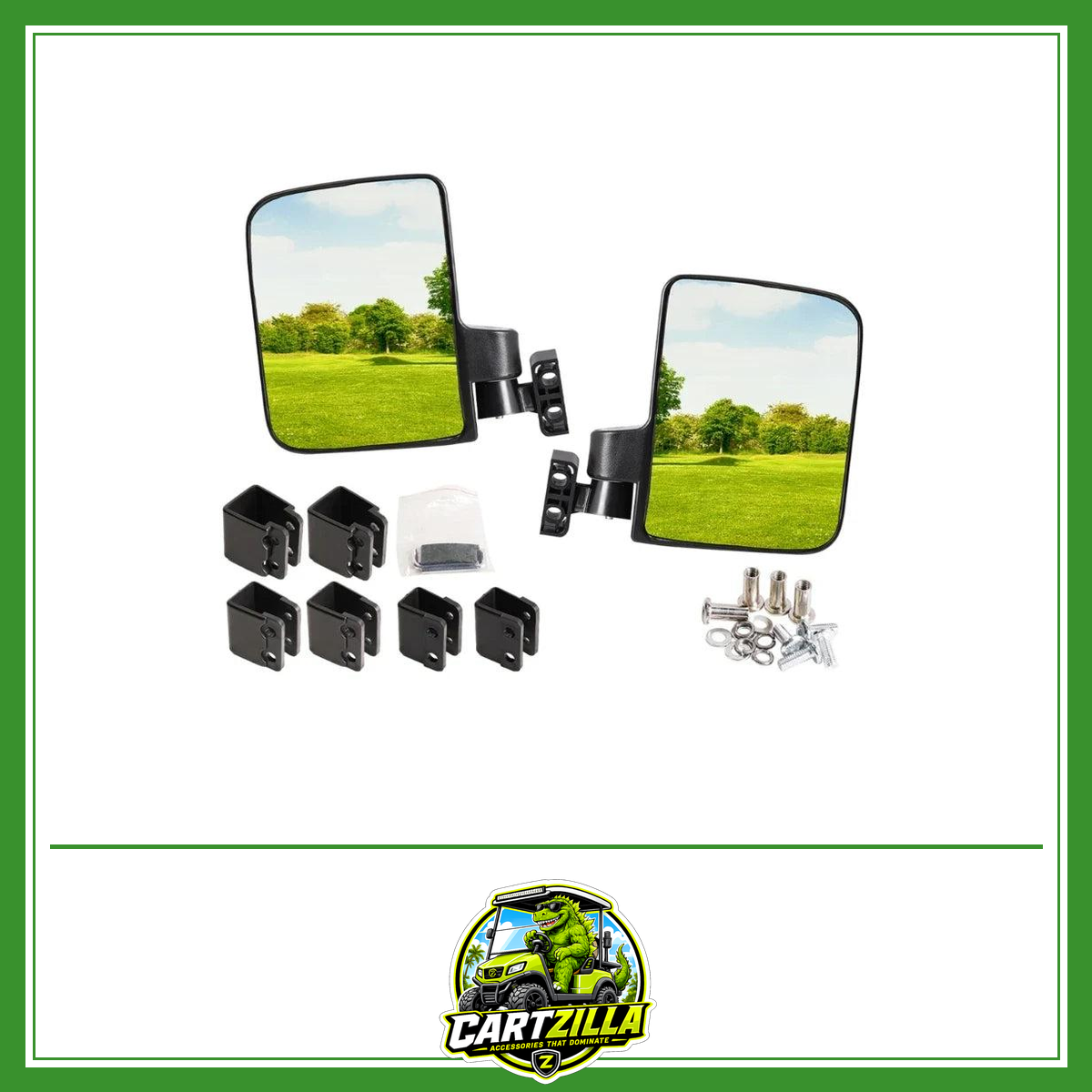 Plastic Golf Cart Side Mirrors Universals Folding Golf Cart Rearview Mirror-Golf Cart Mirrors-Cartzilla LLC