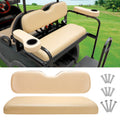 Rear Flip Seat Cushions Compatible with EZGO, Club Car, Yamaha, Include Backrest and Seat Bottom, Black/Tan | EZGO-Cartzilla Golf Cart Parts &amp; Accessories