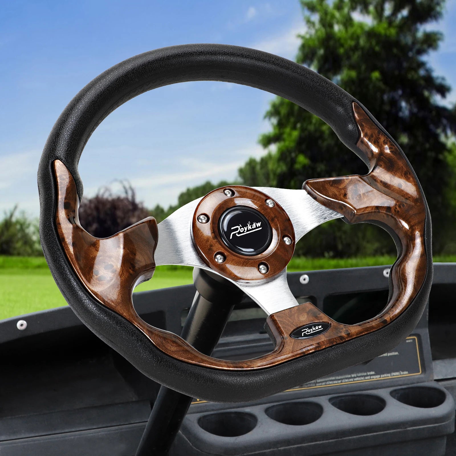 Golf Cart Steering Wheel Fit | EZGO TXT, RXV/Club Car DS, Precedent, Tempo/Yamaha, 12.5" Classic Steering Wheel