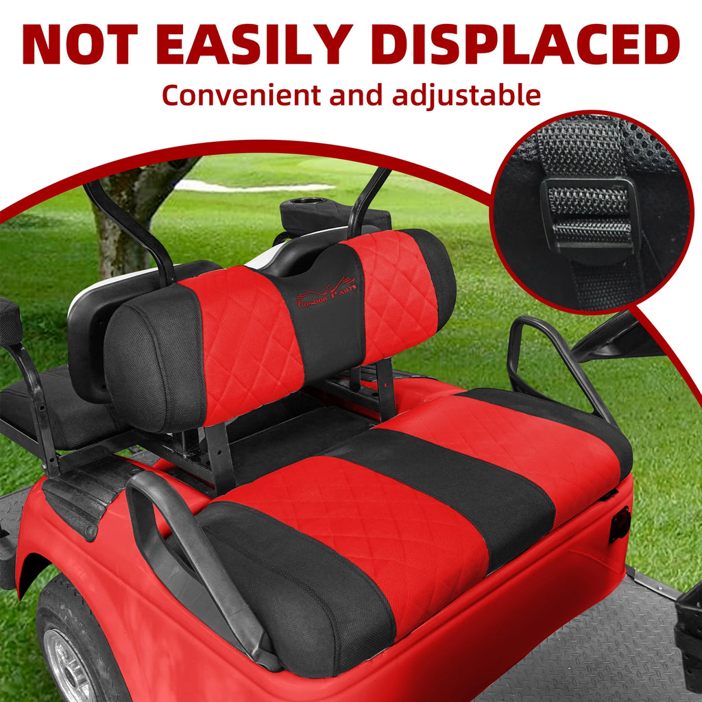 EZGO TXT & RXV Golf Cart Seat Covers – Diamond Design Breathable Mesh, Easy Install