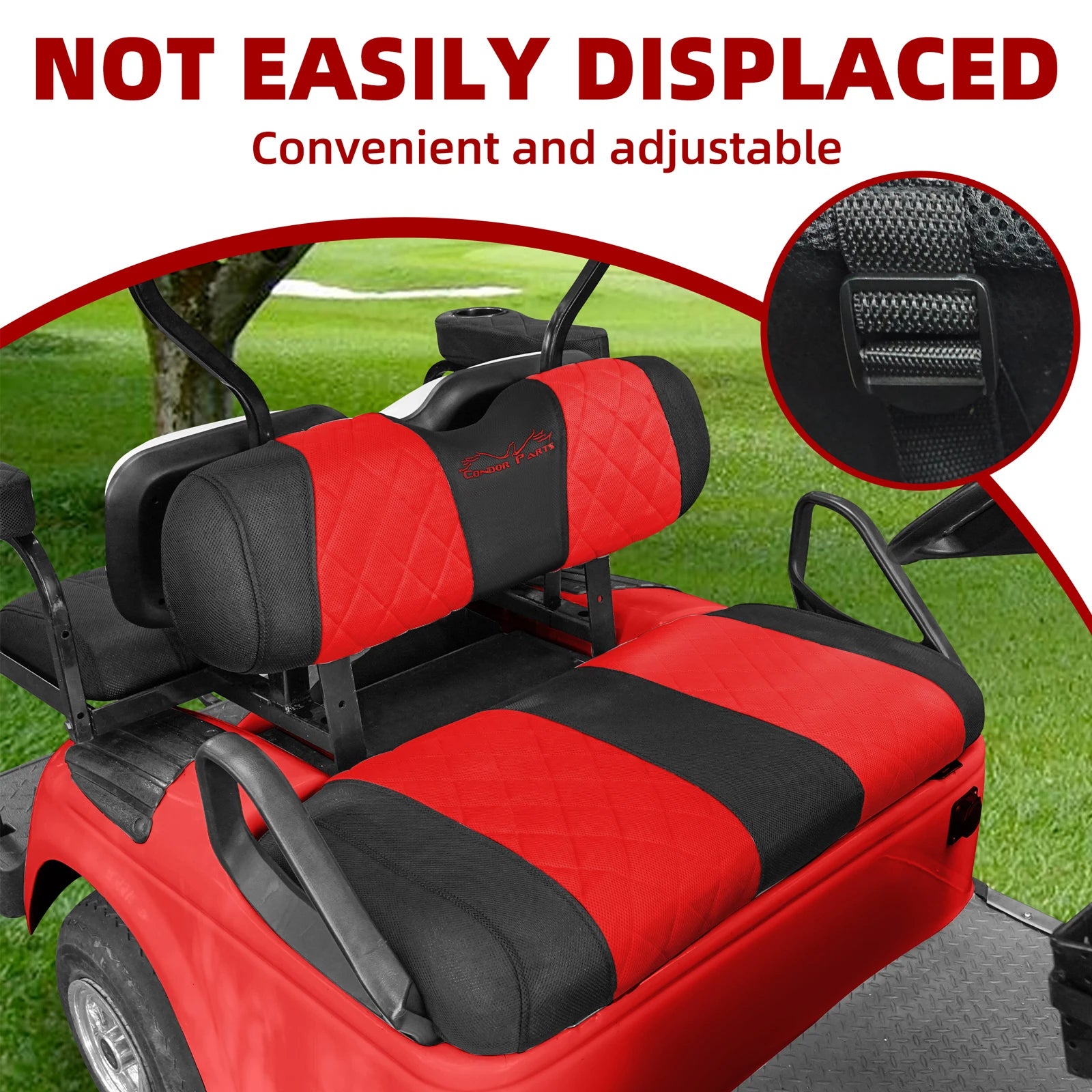EZGO TXT & RXV Golf Cart Seat Covers – Diamond Design Breathable Mesh, Easy Install