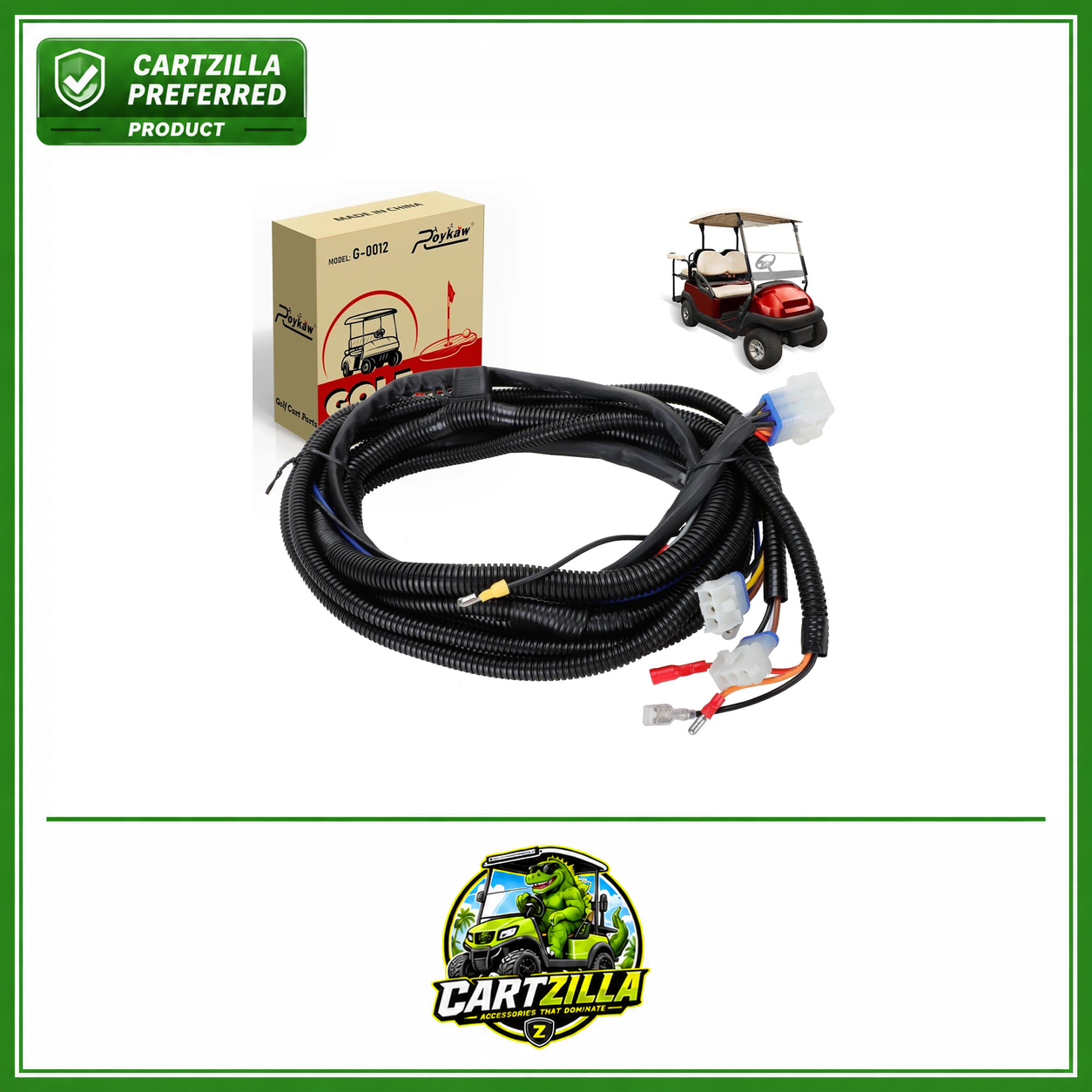 Golf Cart 12V Bucket Harness Compatible with Club Car Precedent 2008.5-Up Electric Models, Easy Plug & Play