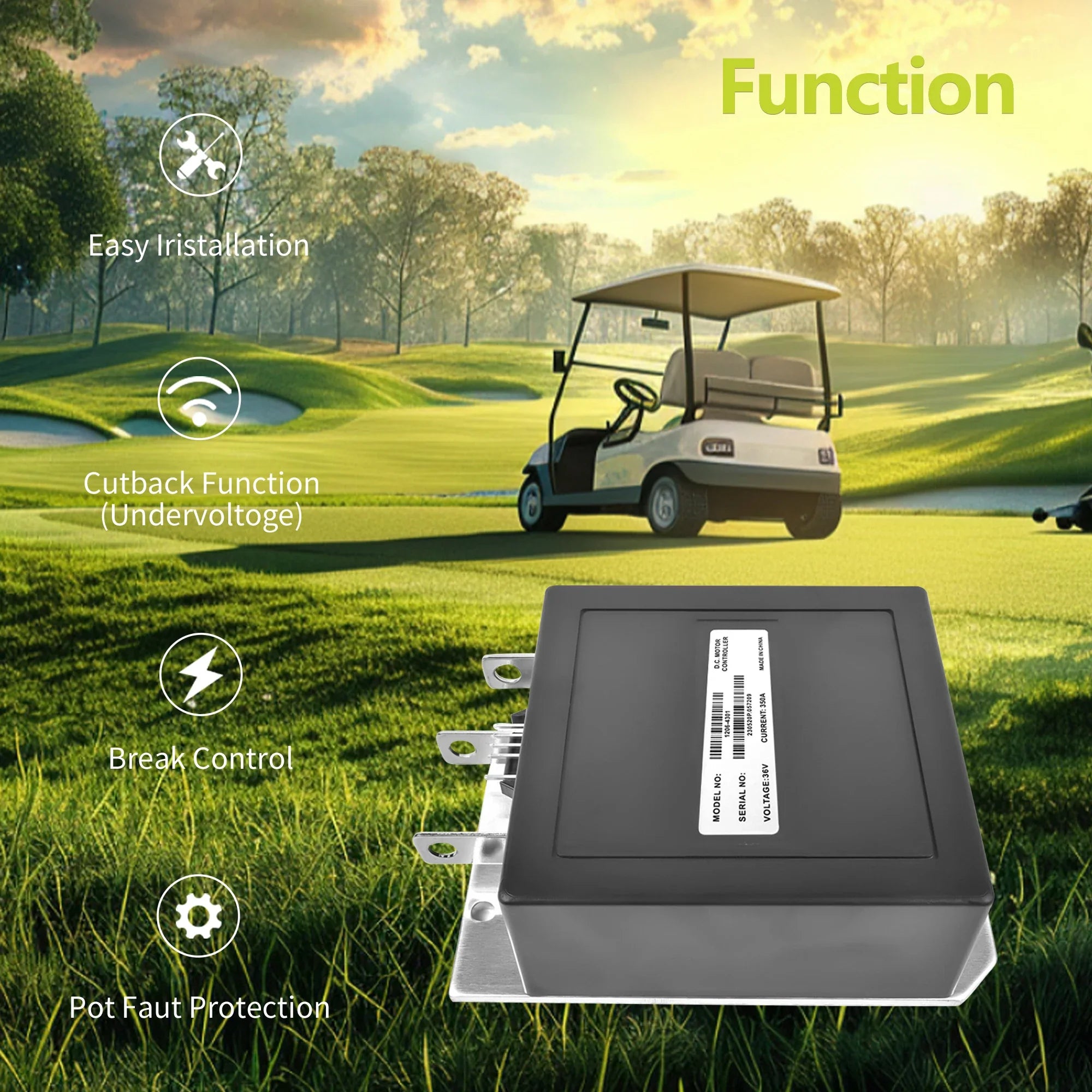 36V 350A Golf Cart Motor Controller for EZGO TXT & Medalist (1994–2012) – Replaces 1206-4301 / 25864G09