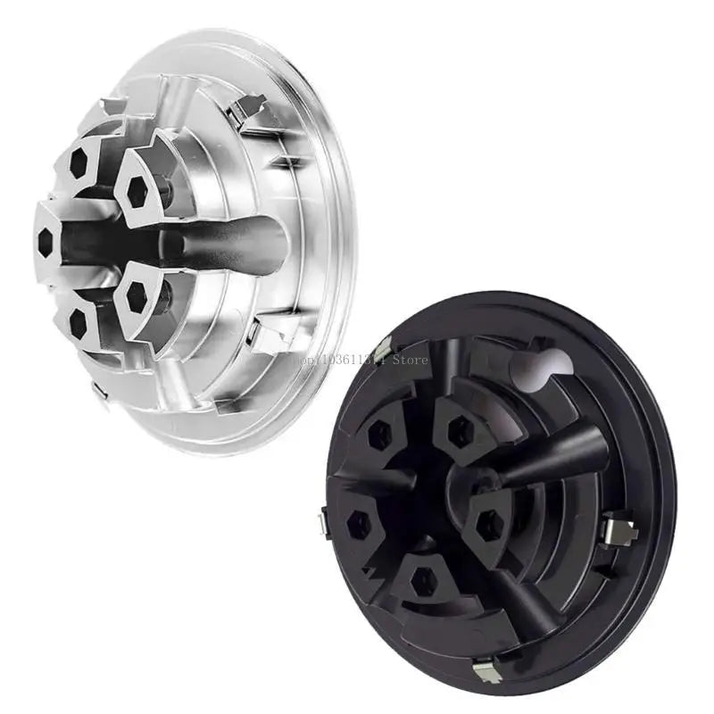 8" Golf Cart Hub Caps – Rust-Proof Silver & Black Wheel Covers (Set of 4)