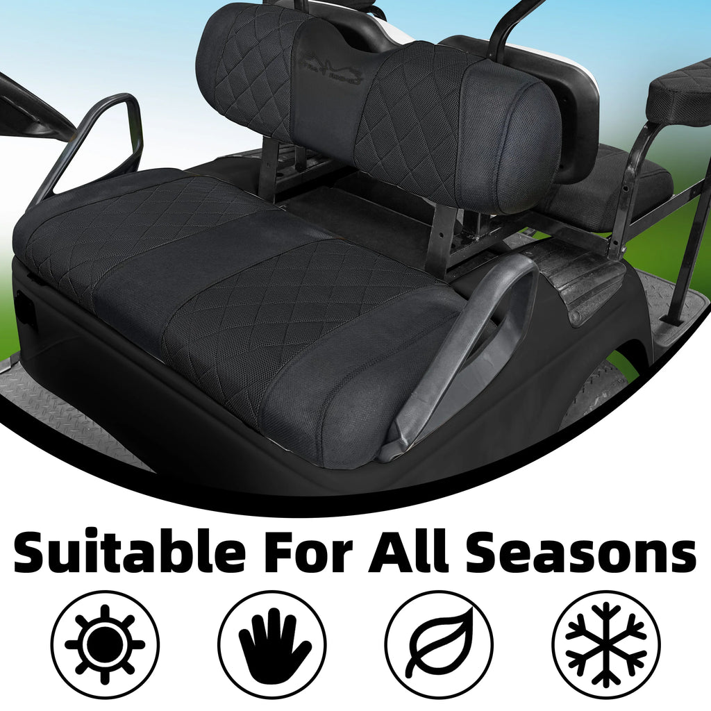 EZGO TXT & RXV Golf Cart Seat Covers – Diamond Design Breathable Mesh, Easy Install