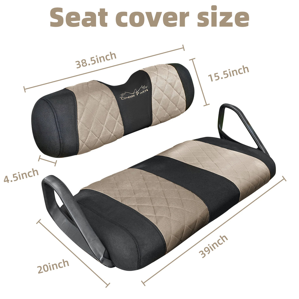EZGO TXT & RXV Golf Cart Seat Covers – Diamond Design Breathable Mesh, Easy Install