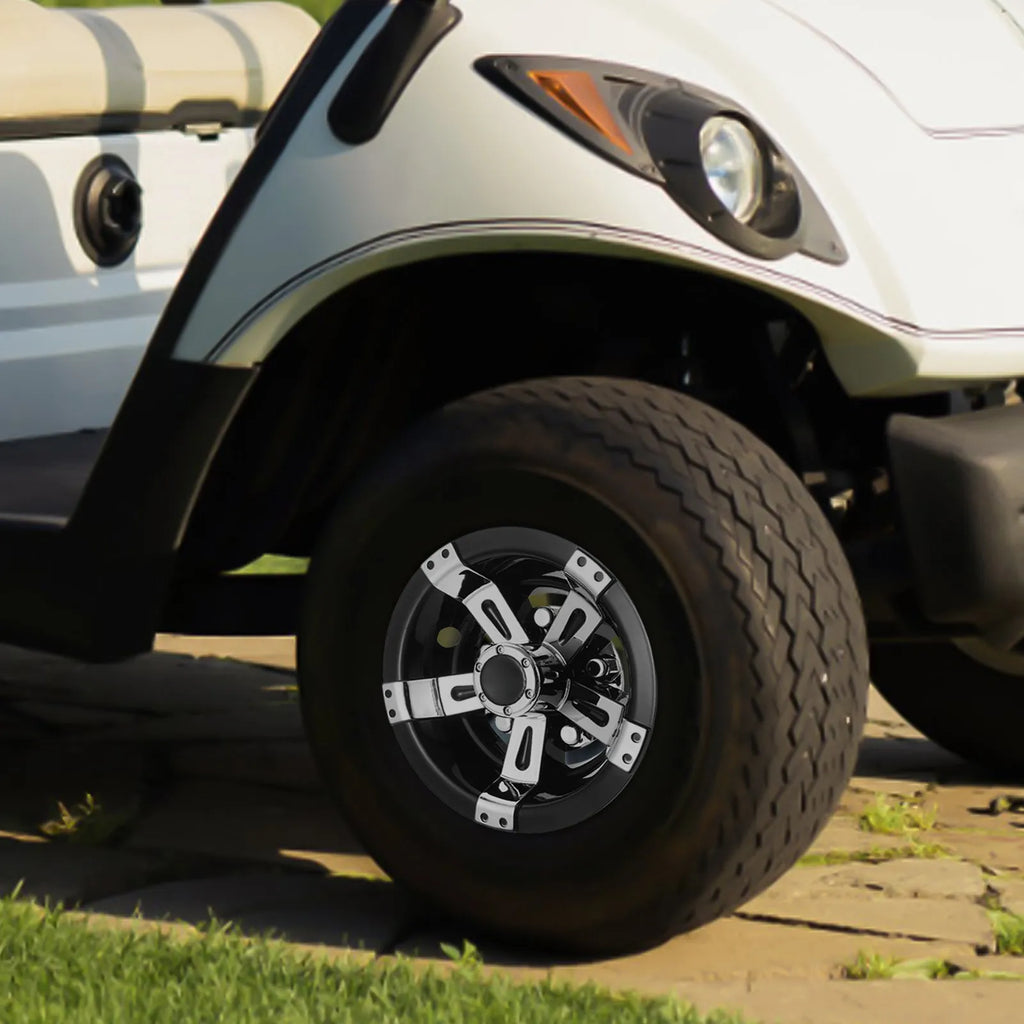 Golf Cart Wheel Hub Cover Hub Cover 8 Inch Decorative Rim Cap Universal Fit Plastic Material Black White Plating