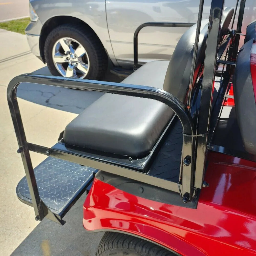 Golf Cart Flip Rear Seat Kit with Roof Supports