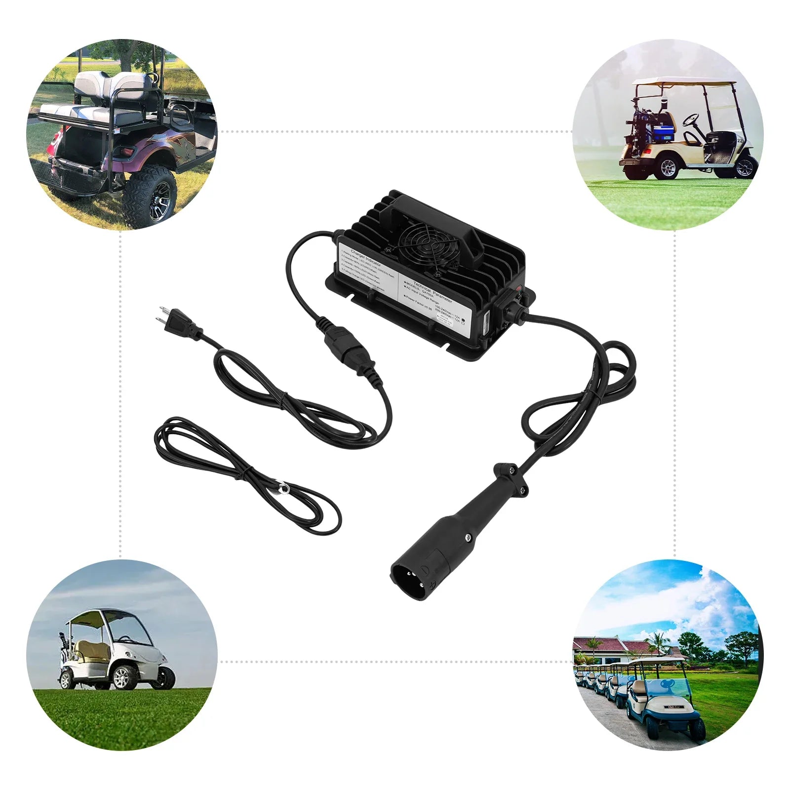 48Volt 15Amp Golf Cart Battery Charger, Car Golf Cart Smart Charger, Golf Cart Battery Charger, Model QA750A