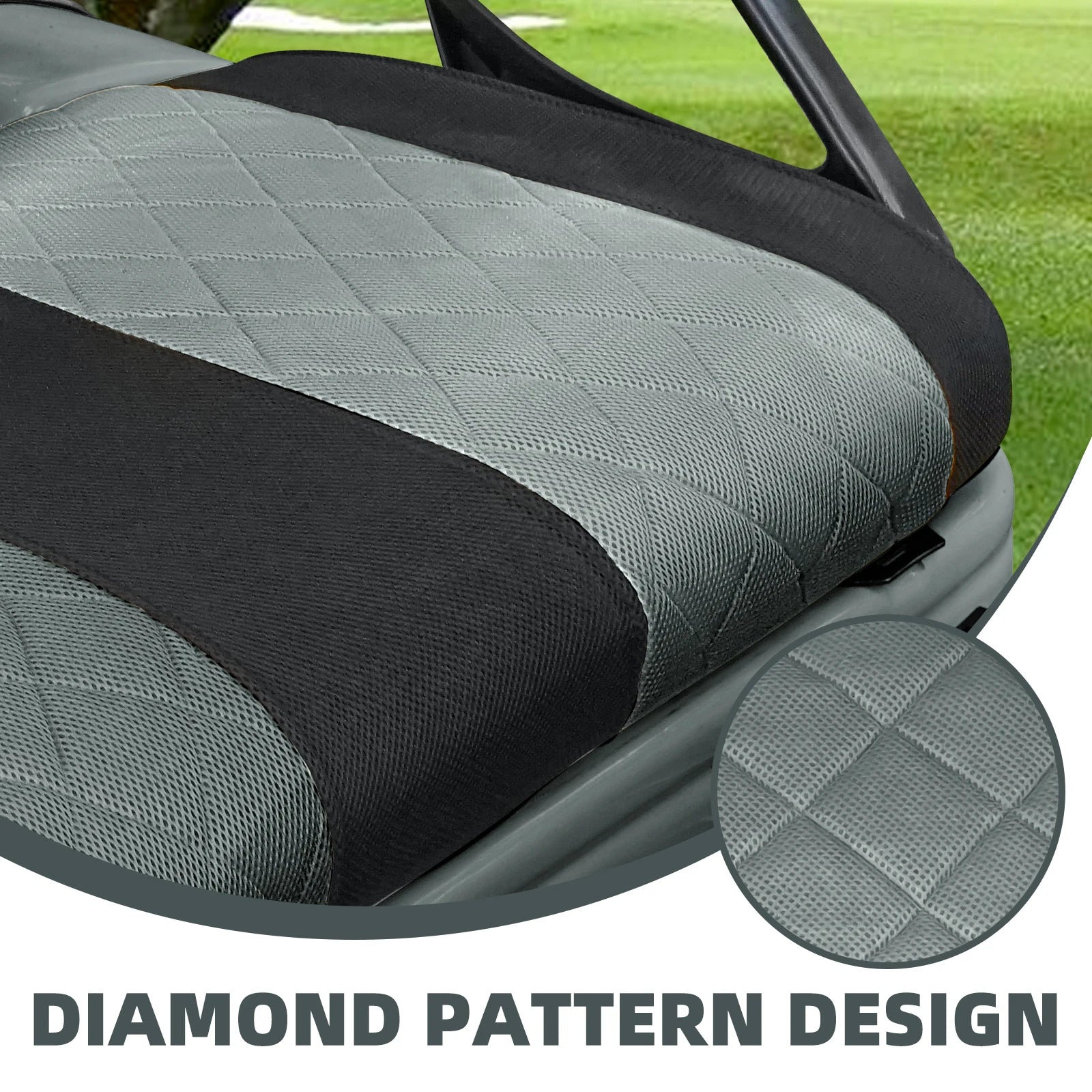 EZGO TXT & RXV Golf Cart Seat Covers – Diamond Design Breathable Mesh, Easy Install