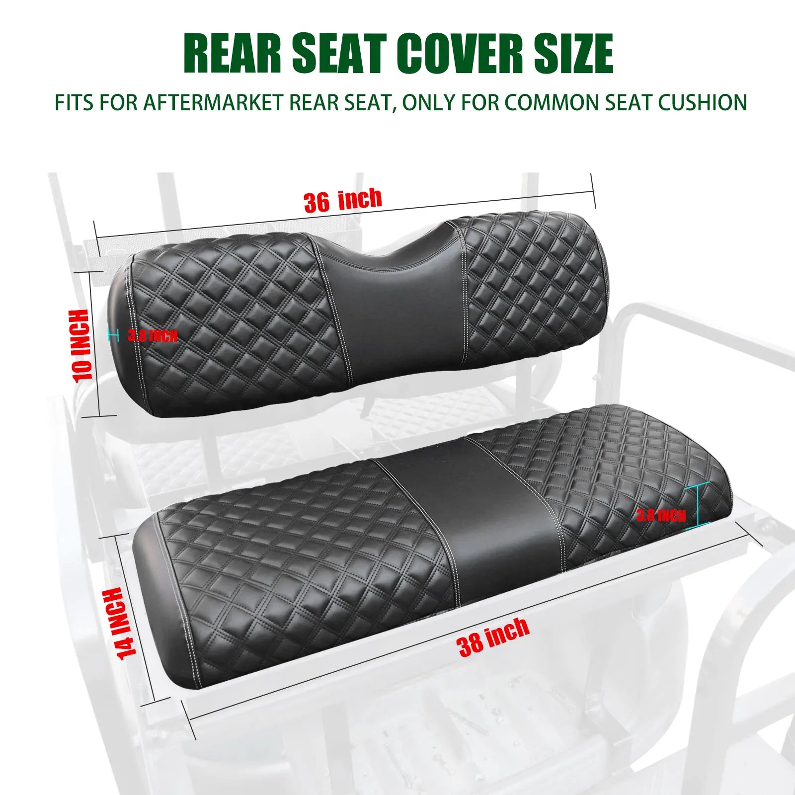 Golf Cart Seat Covers Kit for Aftermarket Rear Seat