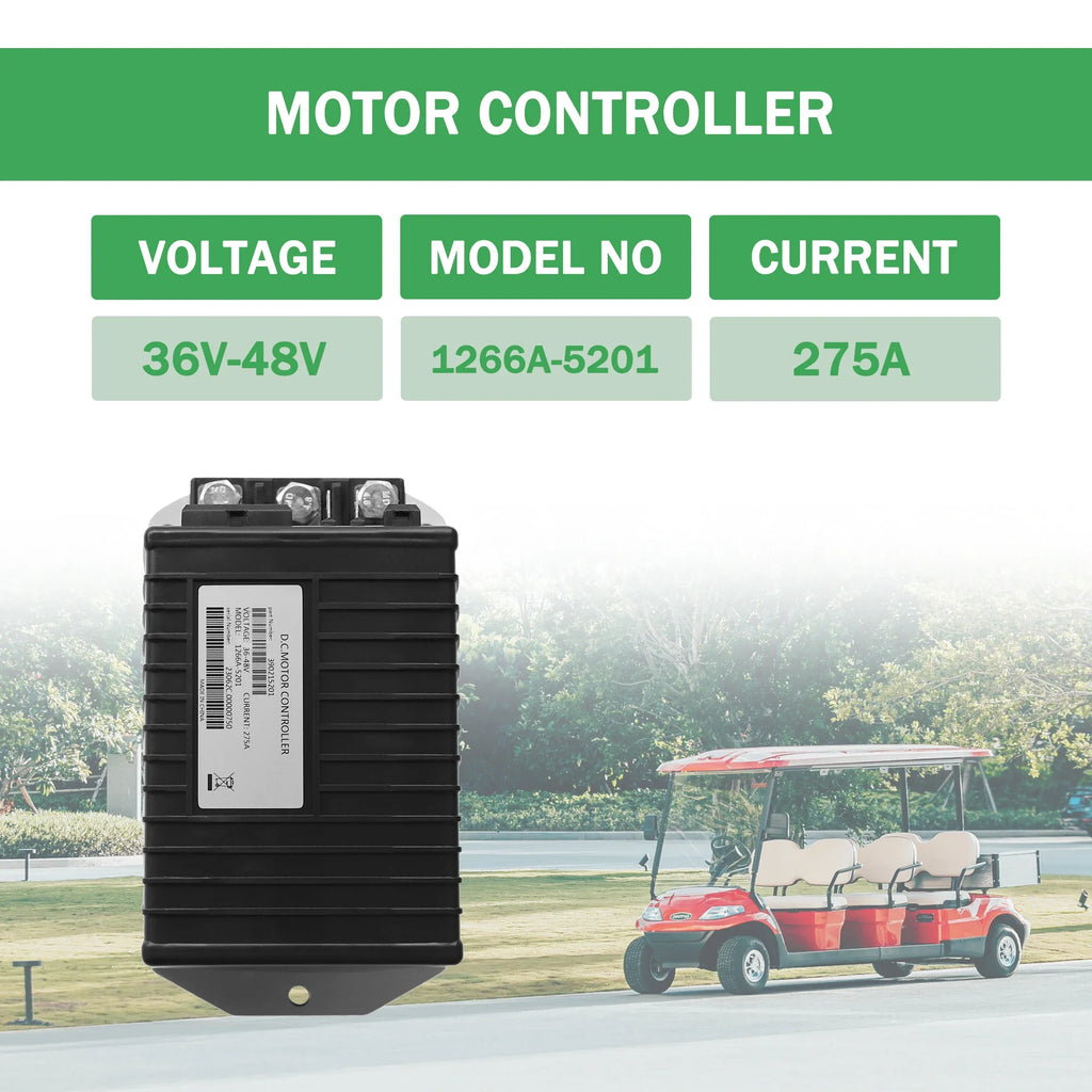 48V 275A DC Golf Cart Motor Controller for Club Car DS & Precedent (2000-2008) – Curtis 1266A-5201