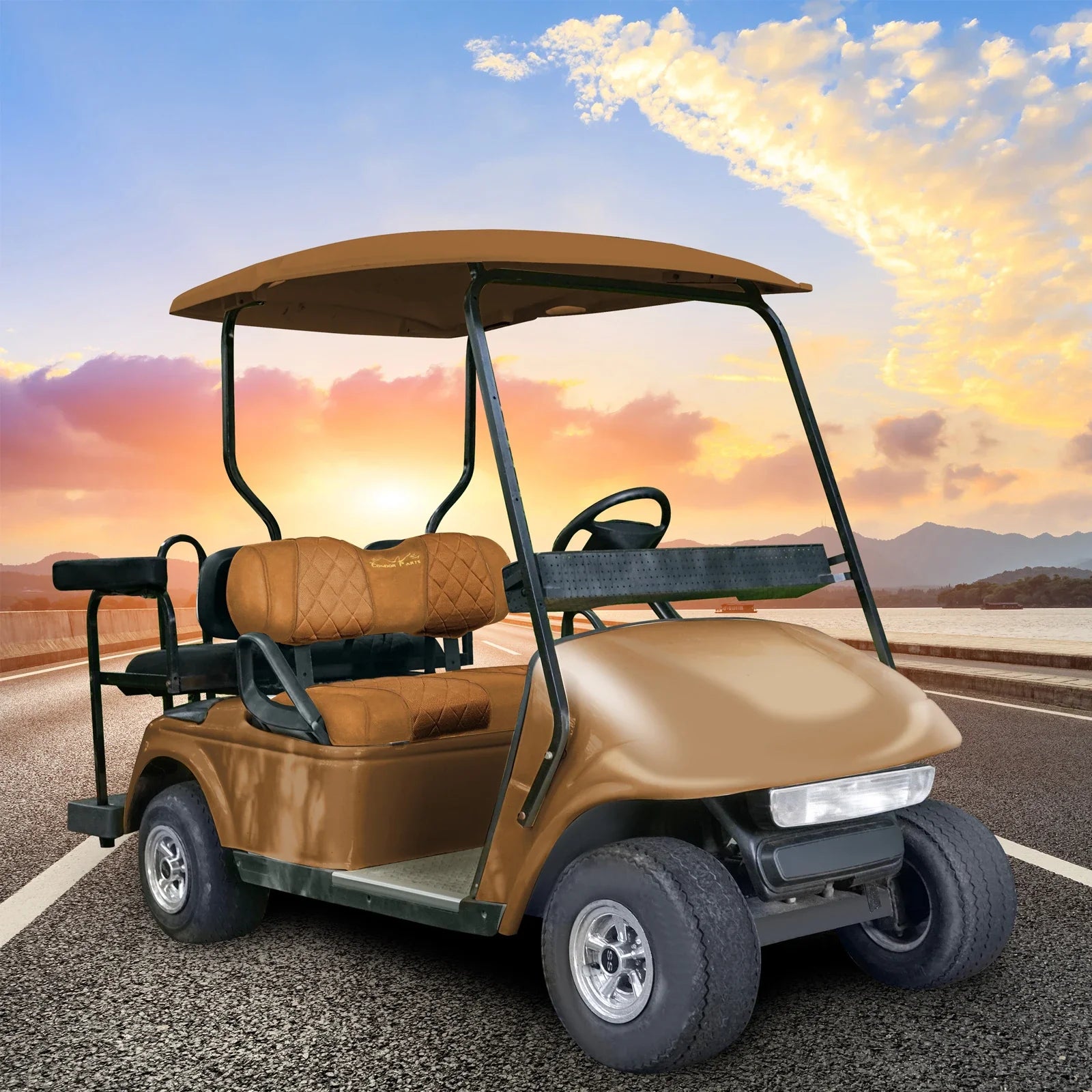 EZGO TXT & RXV Golf Cart Seat Covers – Diamond Design Breathable Mesh, Easy Install