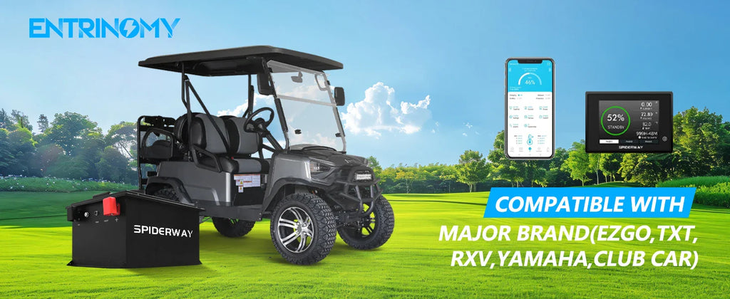 New 48V 105Ah Golf Cart LiFePO4 Lithium Battery with 25A Charger for EZGO Club Car Yamaha