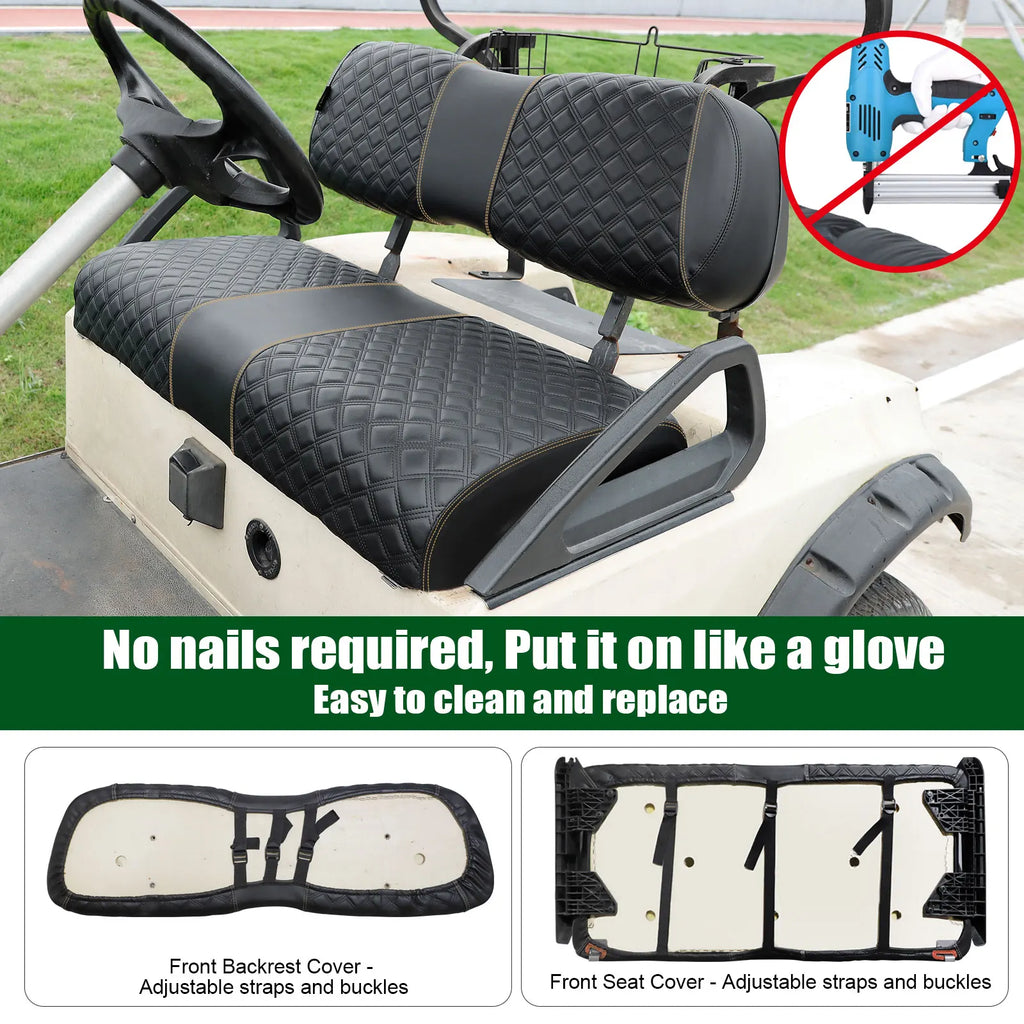 Golf Cart Seat Covers Kit Fit | Club Car DS OEM Ordinary Seat Cushion, Vinyl Material/Soft, Comfortable & Easy to Clean