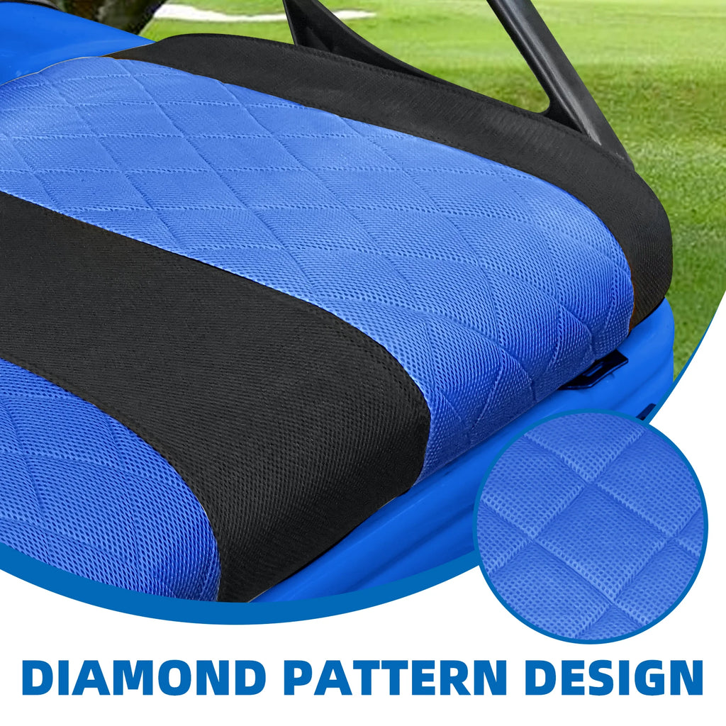 EZGO TXT & RXV Golf Cart Seat Covers – Diamond Design Breathable Mesh, Easy Install