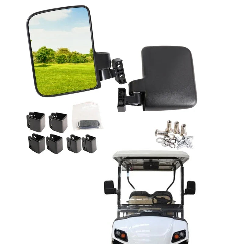 Plastic Golf Cart Side Mirrors Universals Folding Golf Cart Rearview Mirror