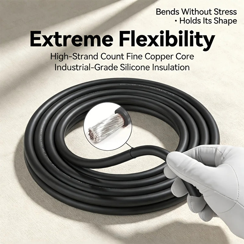 4AWG/6AWG Battery Cables with Screw Terminals, 18.5cm/7.3in Total Length, Copper Cable for Cars, Motorcycles, RVs,