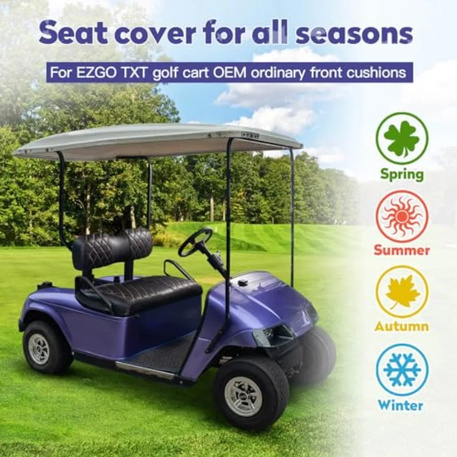 Golf Cart Diamond Seat Covers Kit for EZGO TXT (1994–2013) & EZGO RXV – Vinyl Front Seat Cushion