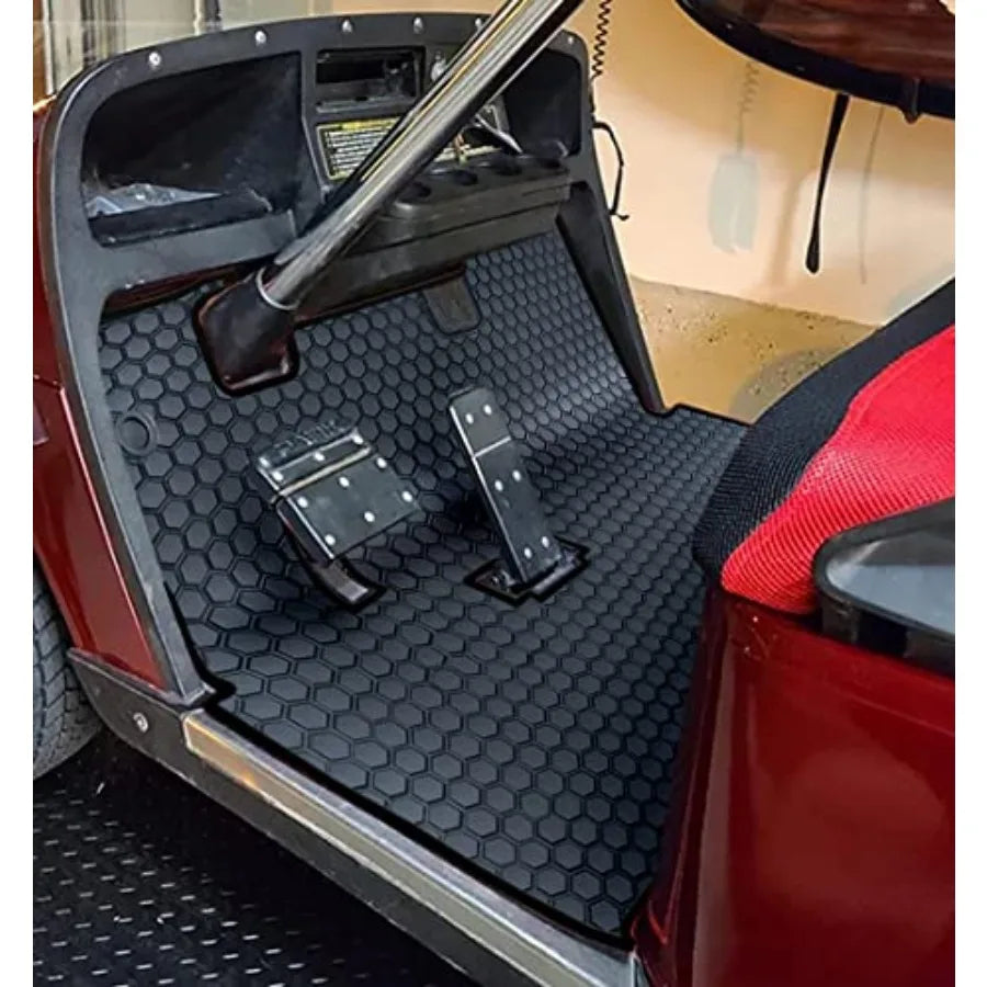 Golf Cart Floor Liner Mat Full Coverage Custom Fit for EZGO TXT 1994-2025,Express S4 (2012-2020) Cushman Workhorse EX1 (2020),