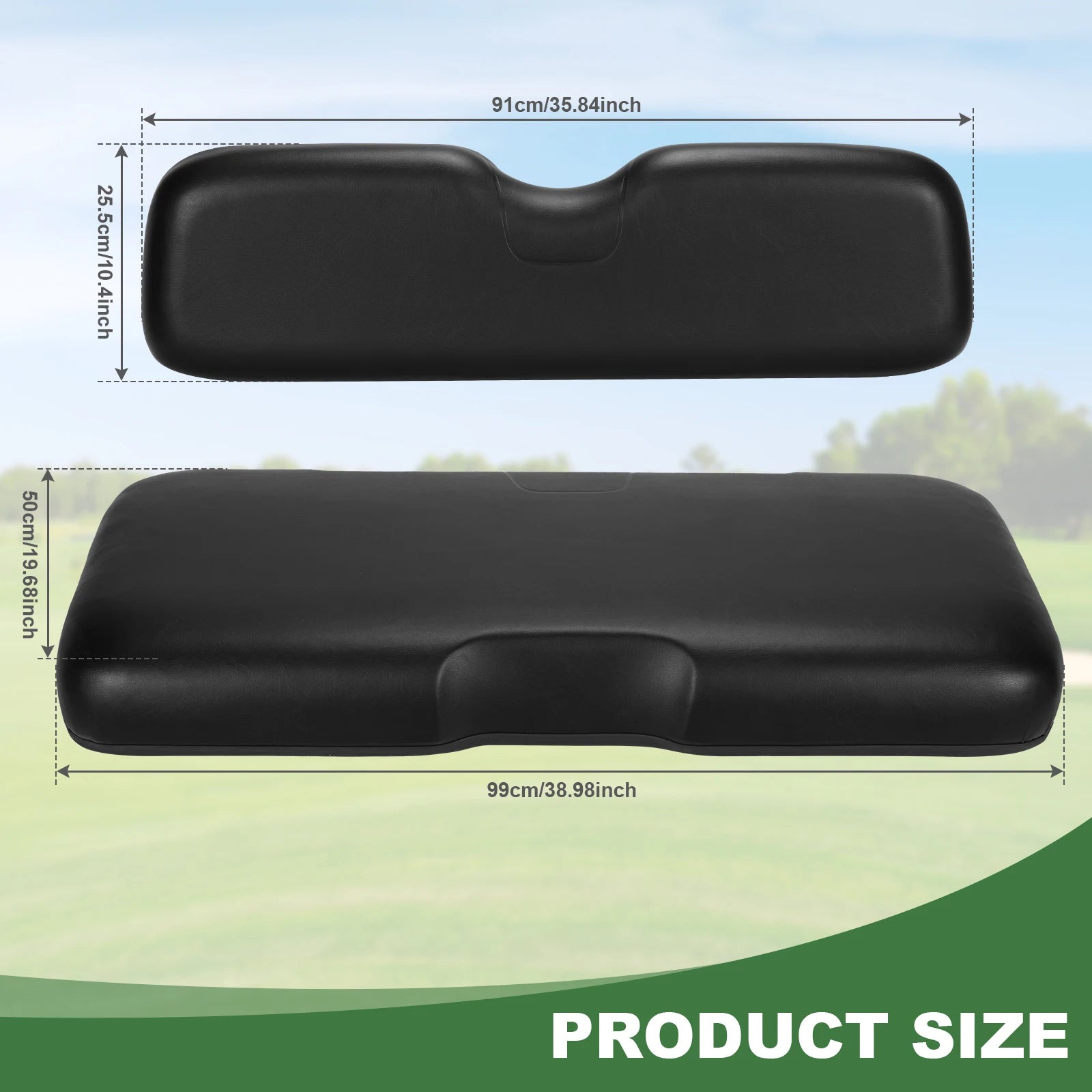 EZGO RXV Front Seat Cushion Assembly – PU Leather Bottom & Backrest Kit (2008 & Up)