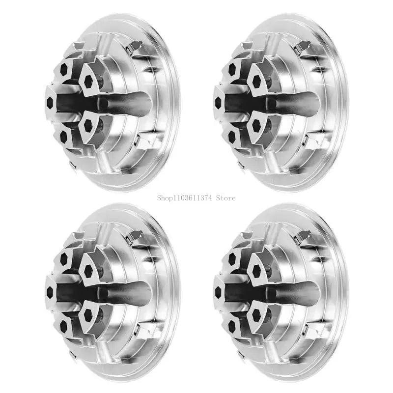 8" Golf Cart Hub Caps – Rust-Proof Silver & Black Wheel Covers (Set of 4)
