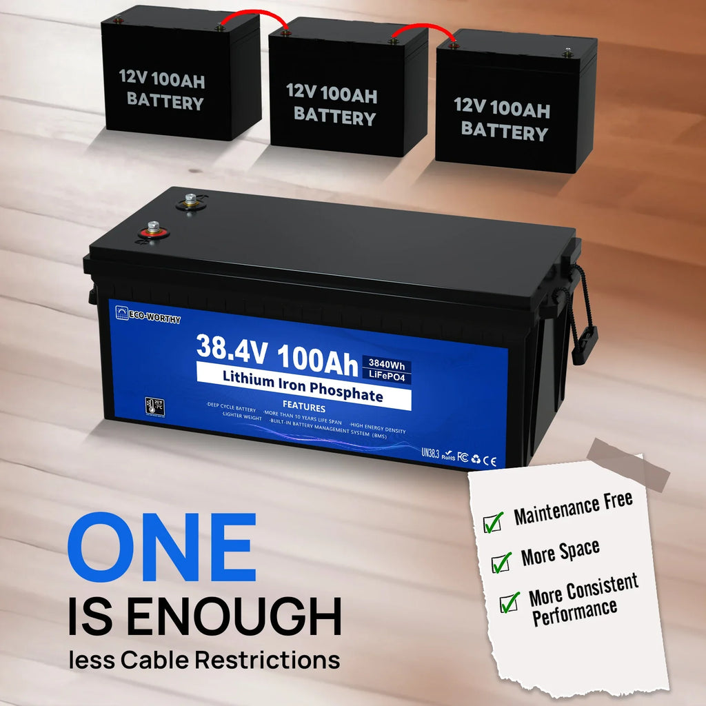 36V 100Ah Golf Cart Lithium Battery with BMS & Bluetooth