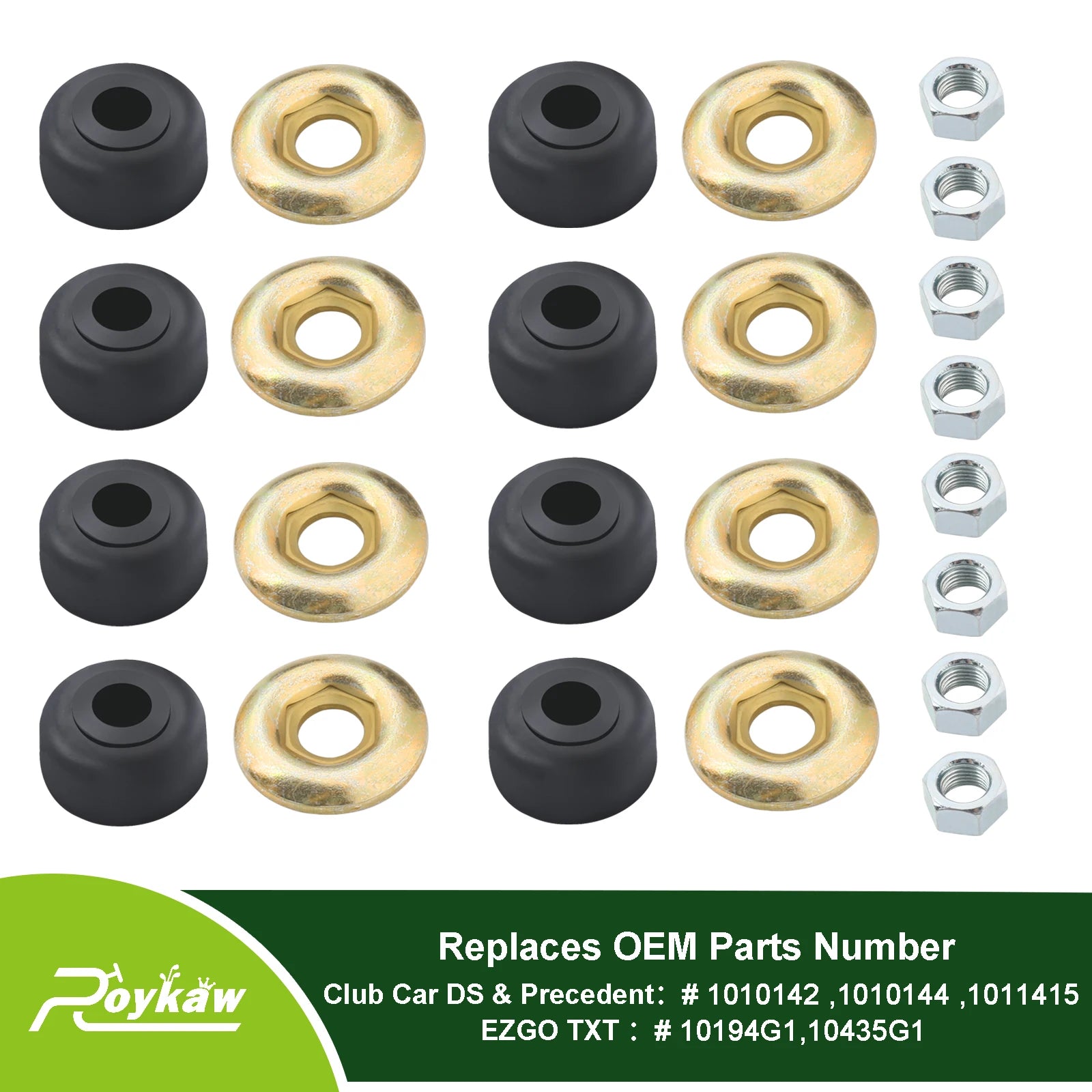Golf Cart Shock Bushing Kits | EZGO TXT/Marathon 1989-up & Club Car DS/Precedent 1982-ip, OEM # 1011415, 1010142