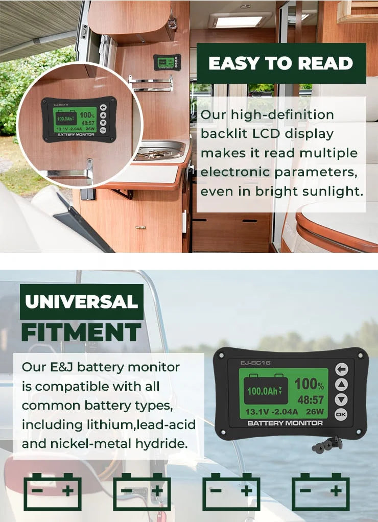 500A Smart Shunt Battery Monitor with LCD Display