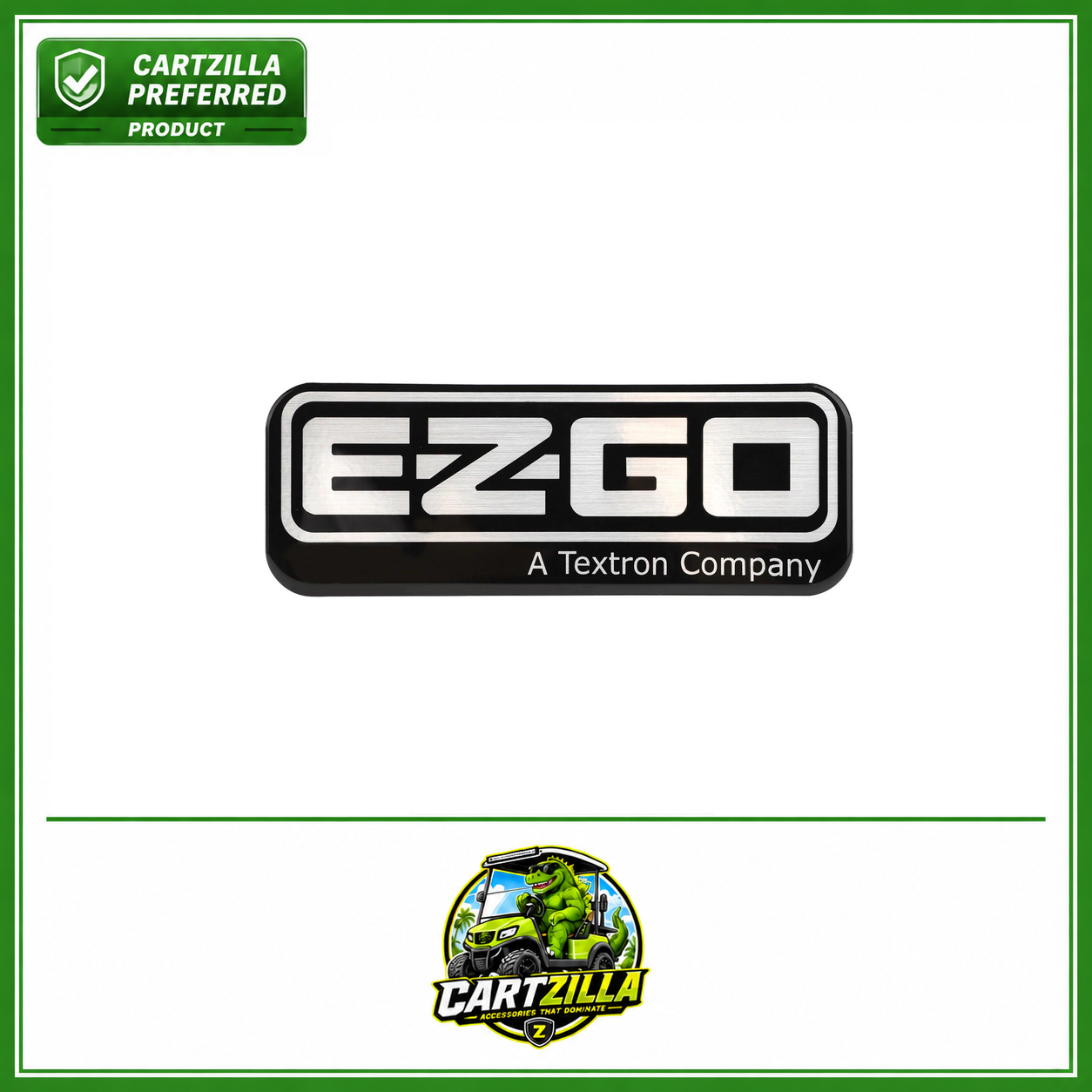 EZGO RXV Golf Cart Front Name Plate/Emblem | 2008-up Gas & Electric Models, Replaces OEM # 606405