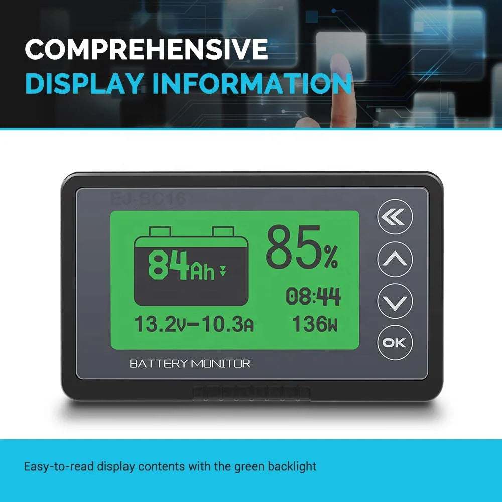 500A Smart Shunt Battery Monitor with LCD Display