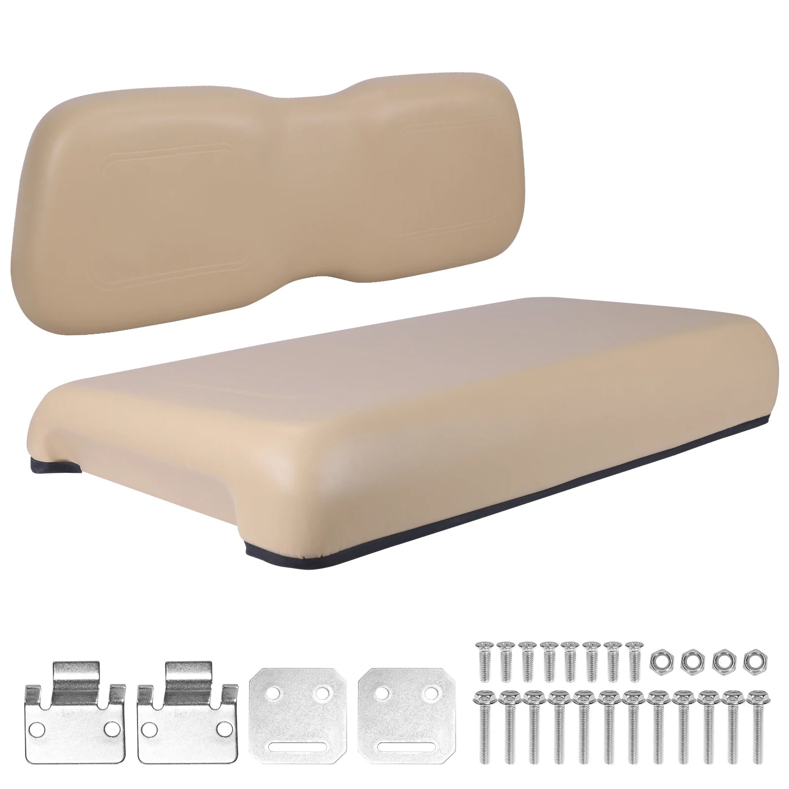 Club Car DS Front Seat Cushion Set – PU Leather Bottom & Backrest Replacement (2000.5 & Up)