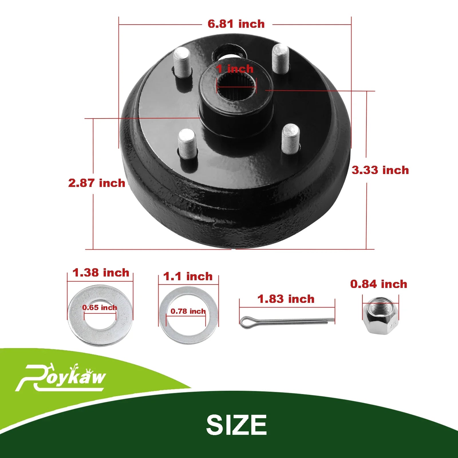 Golf Cart Brake Hub Drum w/30 Teeth Die Casting Fine Splined for EZGO 4 Cycle Gas, OEM# 21807G1, 41843-94