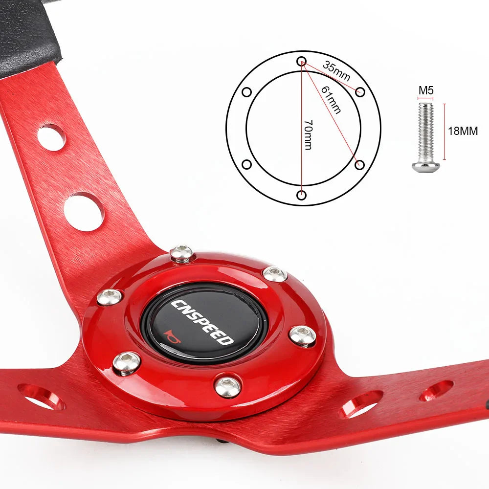 14 Inch 350mm PU Leather Racing Steering Wheel with 70mm PCD Adapter for Logitech G29 G920 G923