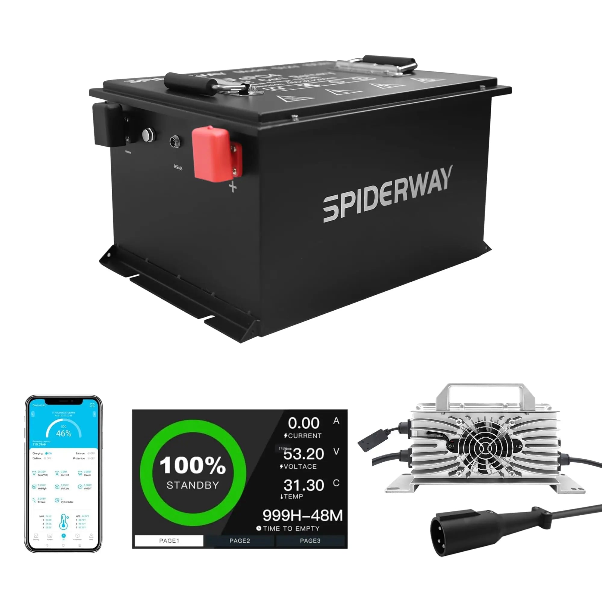 New 48V 105Ah Golf Cart LiFePO4 Lithium Battery with 25A Charger for EZGO Club Car Yamaha