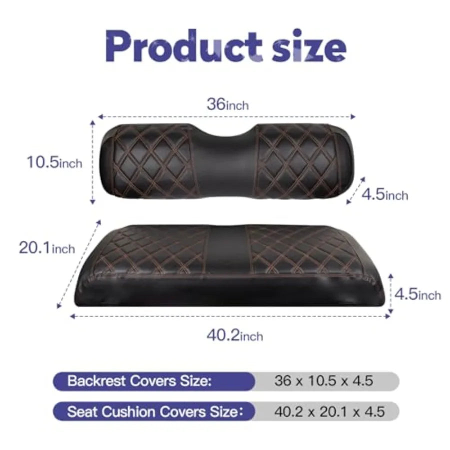 Golf Cart Diamond Seat Covers Kit for EZGO TXT (1994–2013) & EZGO RXV – Vinyl Front Seat Cushion
