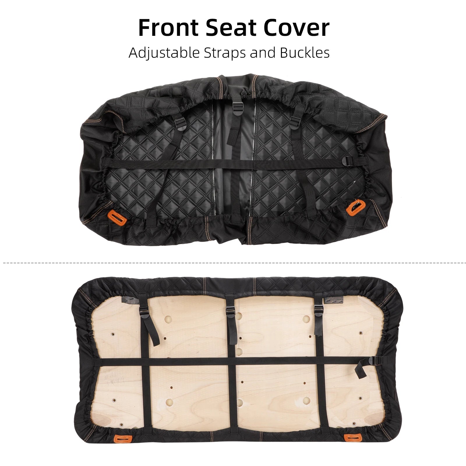 1680D Oxford Fiber Golf Cart Seat Covers Compatible with EZGO TXT, Backrest Bottom Seat Cover, No Drilling Required