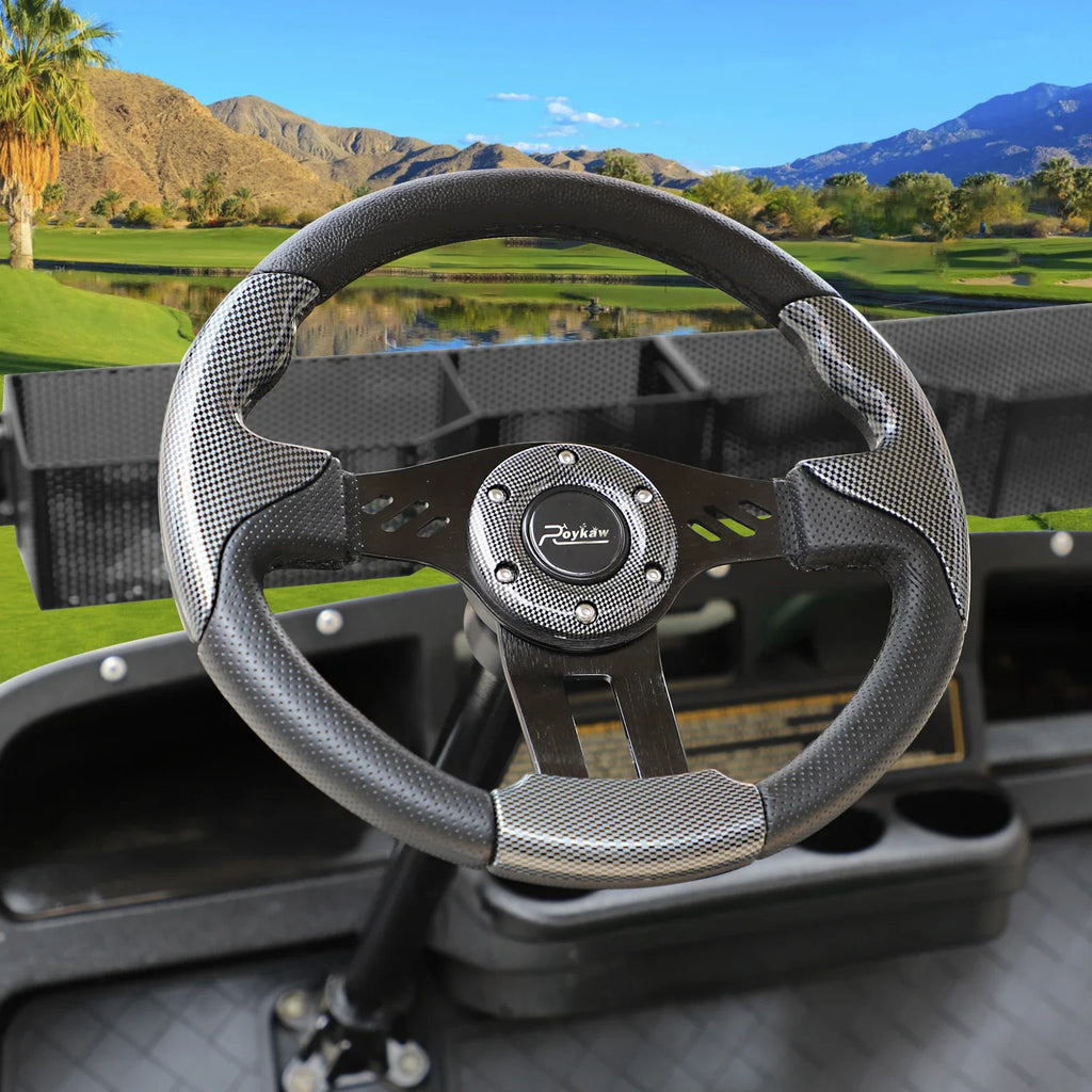 13 Inch 320mm Carbon Fiber Golf Cart Steering Wheel – EZGO, Club Car, Yamaha