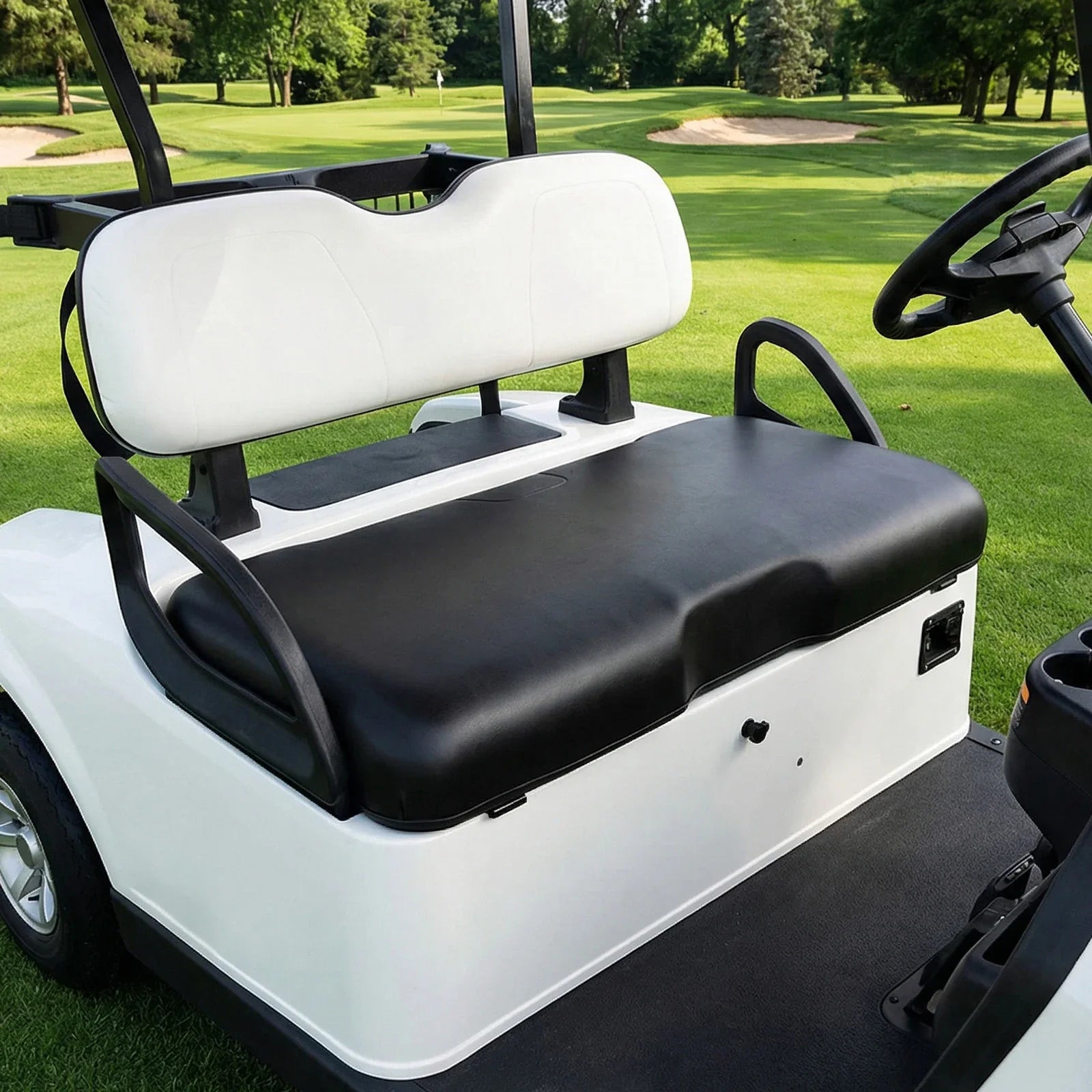 EZGO RXV Front Seat Bottom Replacement Cushion – Black PU Leather (2008 & Up)