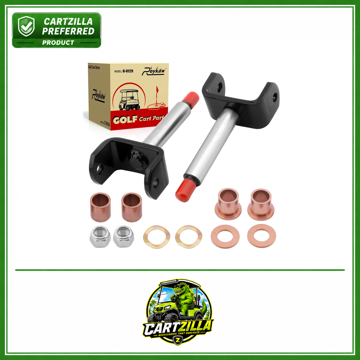 Golf Cart Kingpin Repair Kit | Club Car DS 1981-up Gas/Electric, Replaces # 1016386/ 1010150/ 1016389/ 8067/ 7048