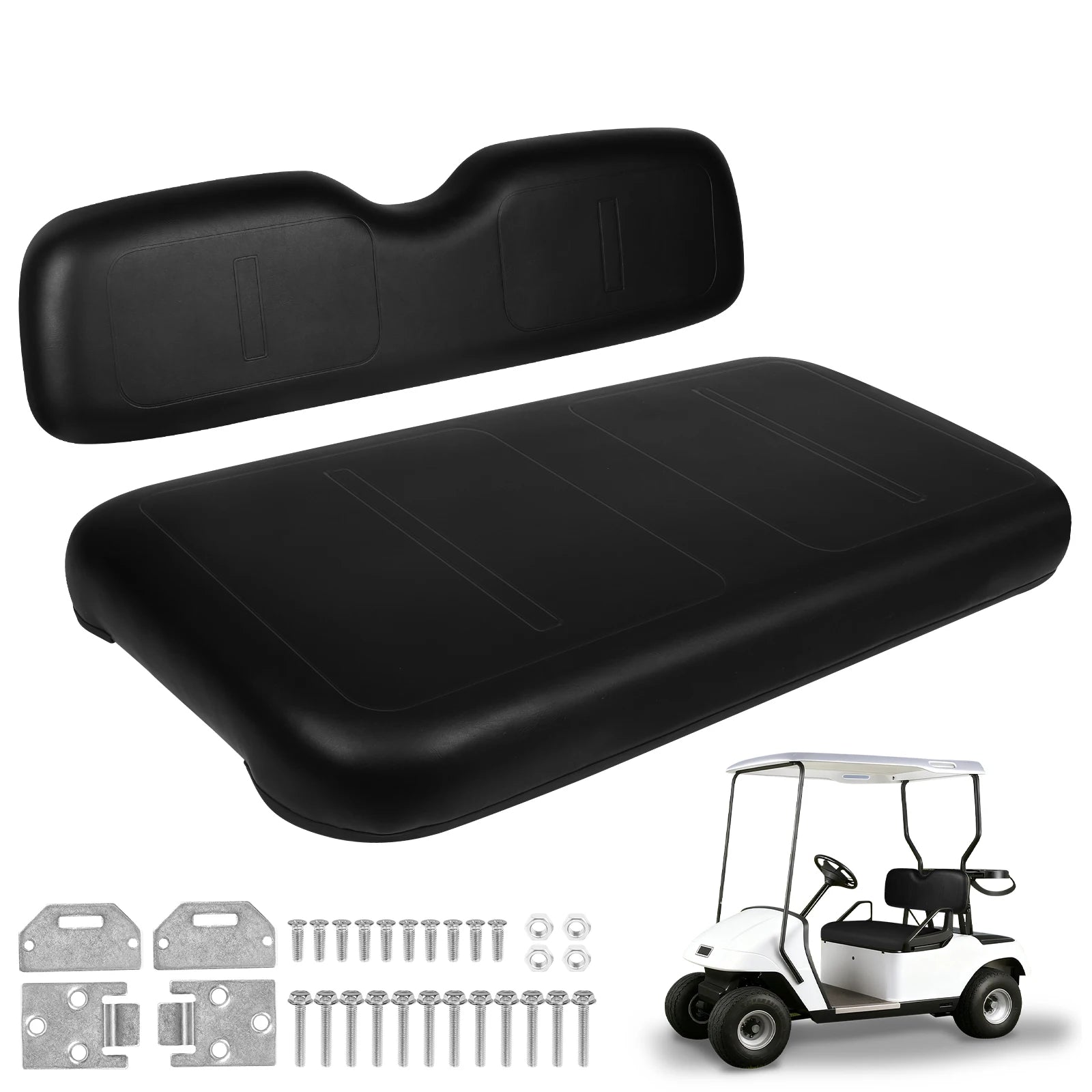 EZGO Medalist TXT Front Seat Cushion Replacement – PU Leather Bottom & Backrest Kit (1994–2013)
