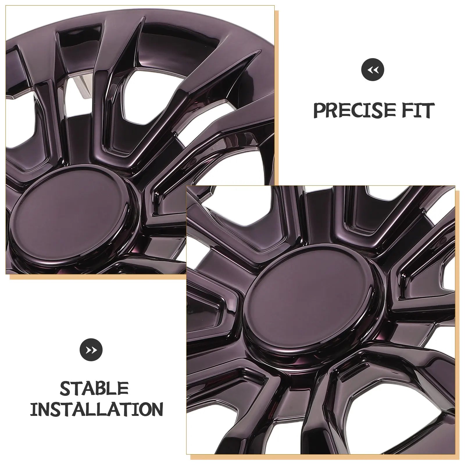 8" Sleek Black Golf Cart Wheel Center Hub Caps – Weather Resistant Rim Cover (Single)