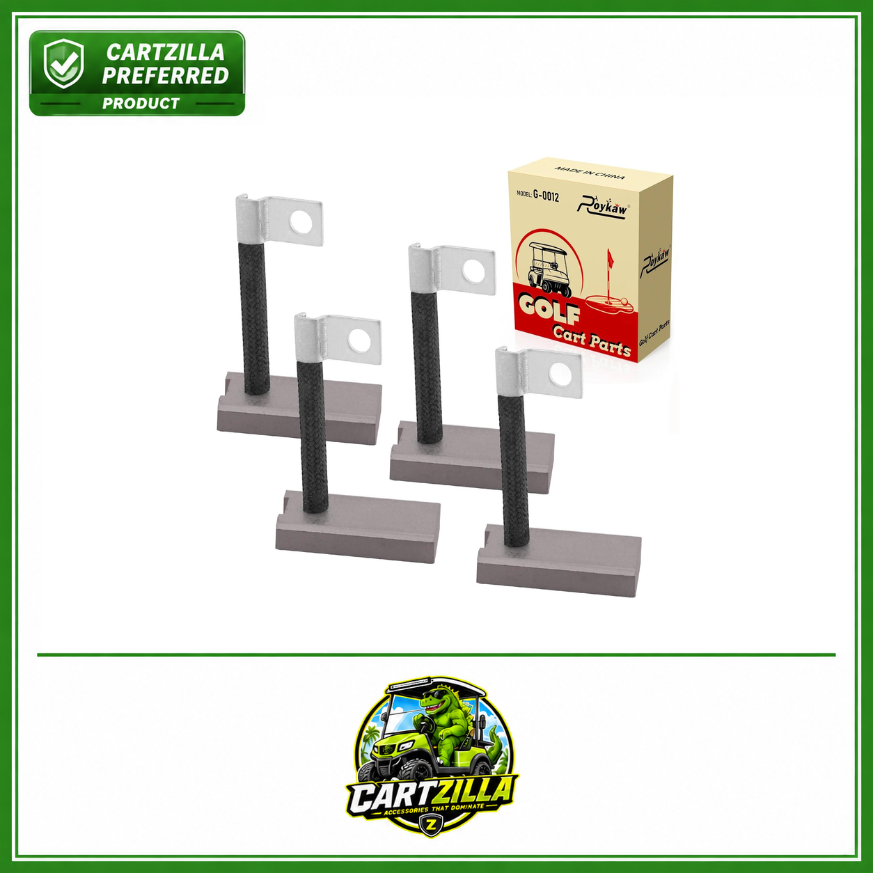 Golf Cart Starter Generator Brushes Set Fit | EZGO 1978+, Club Car 1984+, Yamaha G1-G29